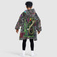 Geb Ancient Egyptian Kid Wearable Blanket Hoodie with Serpent Throne and Snake Skin Texture Egyptian Earth God Tribute - African Pride