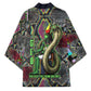 Geb Ancient Egyptian Kimono with Serpent Throne and Snake Skin Texture Egyptian Earth God Tribute - African Pride