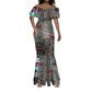 Geb Ancient Egyptian Mermaid Dress with Serpent Throne and Snake Skin Texture Egyptian Earth God Tribute - African Pride