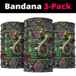 Geb Ancient Egyptian Neck Gaiter with Serpent Throne and Snake Skin Texture Egyptian Earth God Tribute - African Pride