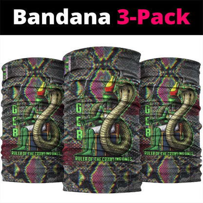 Geb Ancient Egyptian Neck Gaiter with Serpent Throne and Snake Skin Texture Egyptian Earth God Tribute - African Pride