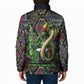 Geb Ancient Egyptian Padded Jacket with Serpent Throne and Snake Skin Texture Egyptian Earth God Tribute - African Pride