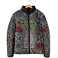 Geb Ancient Egyptian Padded Jacket with Serpent Throne and Snake Skin Texture Egyptian Earth God Tribute - African Pride