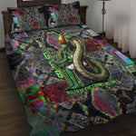 Geb Ancient Egyptian Quilt Bed Set with Serpent Throne and Snake Skin Texture Egyptian Earth God Tribute - African Pride