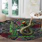 Geb Ancient Egyptian Round Carpet with Serpent Throne and Snake Skin Texture Egyptian Earth God Tribute - African Pride