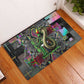 Geb Ancient Egyptian Rubber Doormat with Serpent Throne and Snake Skin Texture Egyptian Earth God Tribute - African Pride
