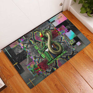 Geb Ancient Egyptian Rubber Doormat with Serpent Throne and Snake Skin Texture Egyptian Earth God Tribute - African Pride