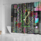 Geb Ancient Egyptian Shower Curtain with Serpent Throne and Snake Skin Texture Egyptian Earth God Tribute - African Pride