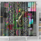 Geb Ancient Egyptian Shower Curtain with Serpent Throne and Snake Skin Texture Egyptian Earth God Tribute - African Pride