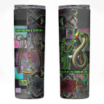 Geb Ancient Egyptian Skinny Tumbler with Serpent Throne and Snake Skin Texture Egyptian Earth God Tribute - African Pride