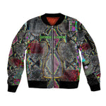 Geb Ancient Egyptian Sleeve Zip Bomber Jacket with Serpent Throne and Snake Skin Texture Egyptian Earth God Tribute - African Pride