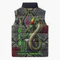 Geb Ancient Egyptian Sleeveless Puffer Jacket with Serpent Throne and Snake Skin Texture Egyptian Earth God Tribute - African Pride