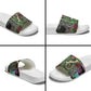 Geb Ancient Egyptian Slide Sandals with Serpent Throne and Snake Skin Texture Egyptian Earth God Tribute - African Pride