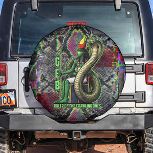 Geb Ancient Egyptian Spare Tire Cover with Serpent Throne and Snake Skin Texture Egyptian Earth God Tribute - African Pride
