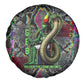 Geb Ancient Egyptian Spare Tire Cover with Serpent Throne and Snake Skin Texture Egyptian Earth God Tribute - African Pride