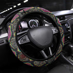 Geb Ancient Egyptian Steering Wheel Cover with Serpent Throne and Snake Skin Texture Egyptian Earth God Tribute - African Pride