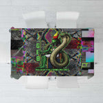 Geb Ancient Egyptian Tablecloth with Serpent Throne and Snake Skin Texture Egyptian Earth God Tribute - African Pride