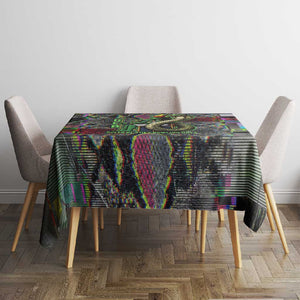 Geb Ancient Egyptian Tablecloth with Serpent Throne and Snake Skin Texture Egyptian Earth God Tribute - African Pride