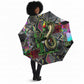 Geb Ancient Egyptian Umbrella with Serpent Throne and Snake Skin Texture Egyptian Earth God Tribute - African Pride