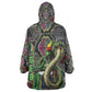 Geb Ancient Egyptian Wearable Blanket Hoodie with Serpent Throne and Snake Skin Texture Egyptian Earth God Tribute - African Pride