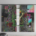 Geb Ancient Egyptian Window Curtain with Serpent Throne and Snake Skin Texture Egyptian Earth God Tribute - African Pride