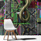 Geb Ancient Egyptian Window Curtain with Serpent Throne and Snake Skin Texture Egyptian Earth God Tribute - African Pride