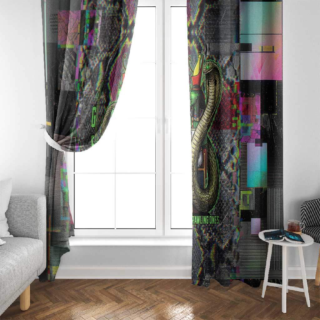 Geb Ancient Egyptian Window Curtain with Serpent Throne and Snake Skin Texture Egyptian Earth God Tribute - African Pride