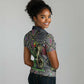 Geb Ancient Egyptian Women Polo Shirt with Serpent Throne and Snake Skin Texture Egyptian Earth God Tribute - African Pride