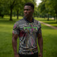 Geb Ancient Egyptian Zipper Polo Shirt with Serpent Throne and Snake Skin Texture Egyptian Earth God Tribute - African Pride