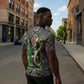 Geb Ancient Egyptian Zipper Polo Shirt with Serpent Throne and Snake Skin Texture Egyptian Earth God Tribute - African Pride