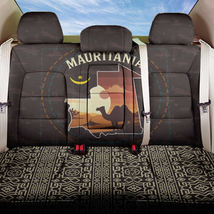 Mauritania Back Car Seat Cover - Desert Sunset Camel Silhouette and Flag Accents