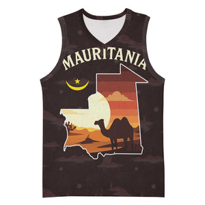 Mauritania Basketball Jersey - Desert Sunset Camel Silhouette and Flag Accents - African Pride
