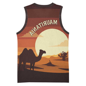 Mauritania Basketball Jersey - Desert Sunset Camel Silhouette and Flag Accents - African Pride