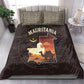 Mauritania Bedding Set - Desert Sunset Camel Silhouette and Flag Accents