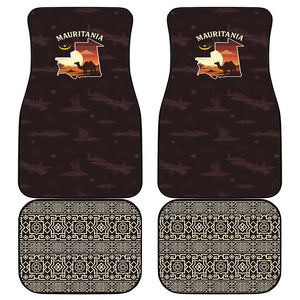 Mauritania Car Mats - Desert Sunset Camel Silhouette and Flag Accents