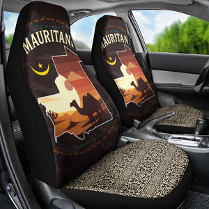 Mauritania Car Seat Cover - Desert Sunset Camel Silhouette and Flag Accents