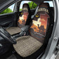 Mauritania Car Seat Cover - Desert Sunset Camel Silhouette and Flag Accents