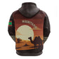 Mauritania Hoodie - Desert Sunset Camel Silhouette and Flag Accents