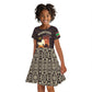 Mauritania Kid Short Sleeve Dress - Desert Sunset Camel Silhouette and Flag Accents