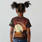 Mauritania Kid T shirt - Desert Sunset Camel Silhouette and Flag Accents