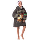 Mauritania Kid Wearable Blanket Hoodie - Desert Sunset Camel Silhouette and Flag Accents