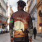 Mauritania Long Sleeve Button Shirt - Desert Sunset Camel Silhouette and Flag Accents