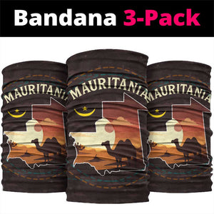 Mauritania Neck Gaiter - Desert Sunset Camel Silhouette and Flag Accents TS04
