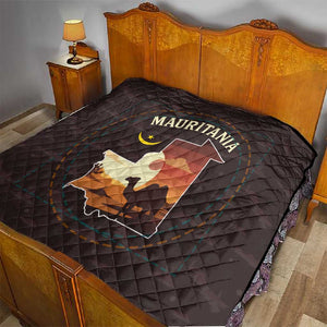 Mauritania Quilt - Desert Sunset Camel Silhouette and Flag Accents