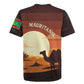 Mauritania Rugby Jersey - Desert Sunset Camel Silhouette and Flag Accents