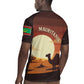 Mauritania Rugby Jersey - Desert Sunset Camel Silhouette and Flag Accents