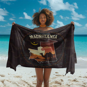 Mauritania Sarong - Desert Sunset Camel Silhouette and Flag Accents