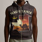 Mauritania Sleeveless Zip Hoodie - Desert Sunset Camel Silhouette and Flag Accents - African Pride