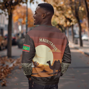 Mauritania Sweatshirt - Desert Sunset Camel Silhouette and Flag Accents