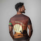 Mauritania T shirt - Desert Sunset Camel Silhouette and Flag Accents